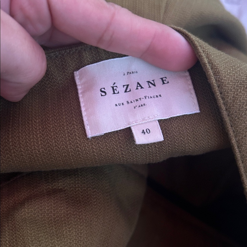 Sezane Olive Green Women's Trousers